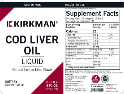 Kirkman Labs - Cod Liver Oil Flavored - Lemon Lime - OurKidsASD.com - #Free Shipping!#
