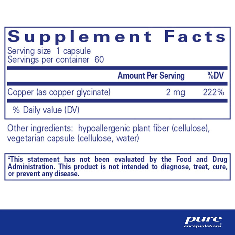 Pure Encapsulations - Copper (Glycinate) - OurKidsASD.com - 