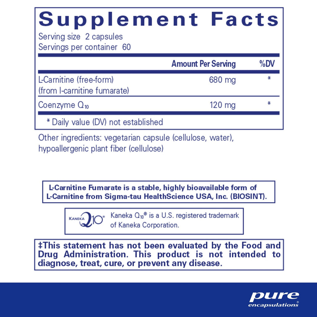 l-carnitine and coq10 together CoQ10 with L-Carnitine - 60 Capsules | iThrive Essentials