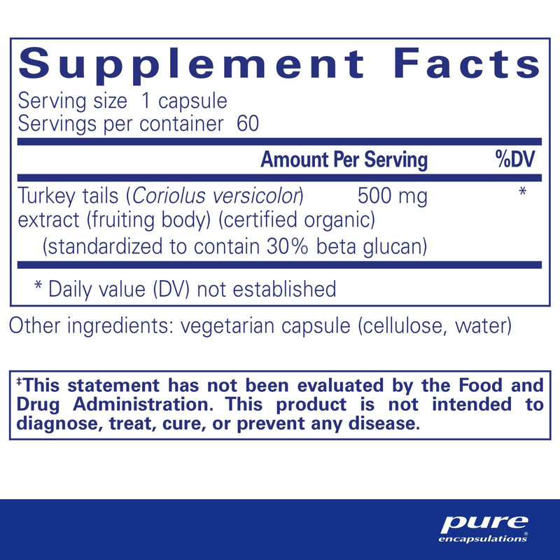 Pure Encapsulations - Coriolus Extract (Turkey Tail) - OurKidsASD.com - 