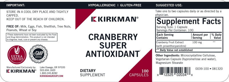 Kirkman Labs - Cranberry Super Antioxidant - OurKidsASD.com - 