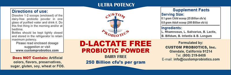 Custom Probiotics - D-Lactate Free - OurKidsASD.com - 