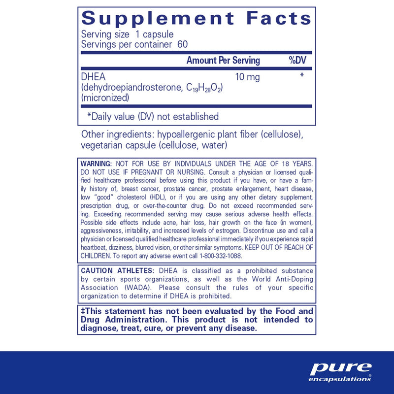 Pure Encapsulations - DHEA (10mg) - OurKidsASD.com - 