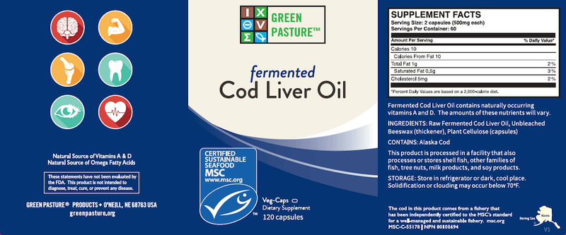 Green Pasture - Fermented Cod Liver Oil Capsules - OurKidsASD.com - 