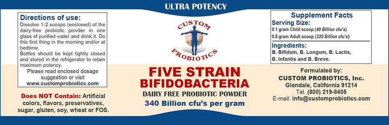 Custom Probiotics - Five Strain Bifidobacteria - OurKidsASD.com - 