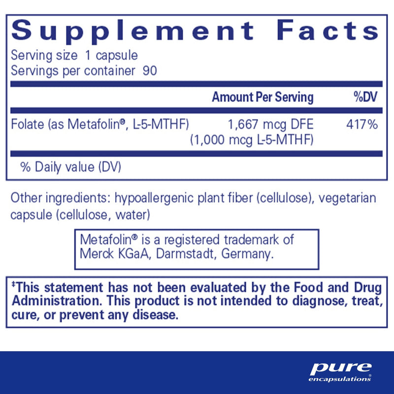 Pure Encapsulations - Folate 1000 - OurKidsASD.com - 