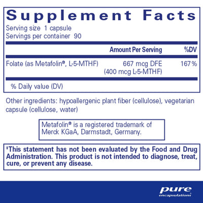 Pure Encapsulations - Folate 400 (5MTHF) - OurKidsASD.com - #Free Shipping!#