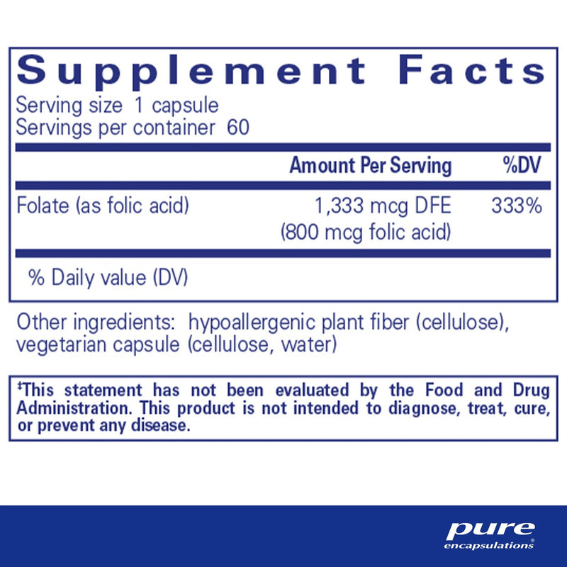Pure Encapsulations - Folic Acid - OurKidsASD.com - 