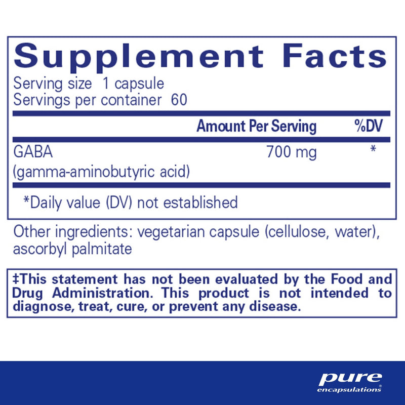 Pure Encapsulations - GABA 700mg. - OurKidsASD.com - 