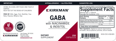 Kirkman Labs - GABA with Niacinamide and Inositol - OurKidsASD.com - #Free Shipping!#