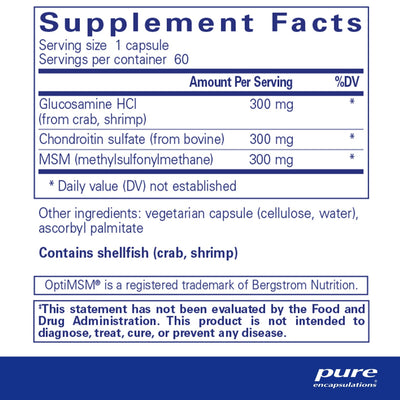 Pure Encapsulations - Glucosamine + Chondroitin With MSM - OurKidsASD.com - #Free Shipping!#