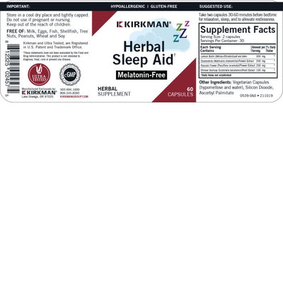 Kirkman - Herbal Sleep Aid, Melatonin-Free - OurKidsASD.com - #Free Shipping!#