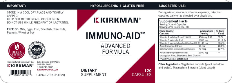 Kirkman Labs - Immuno-Aid Advanced Formula - Hypoallergenic - OurKidsASD.com - 