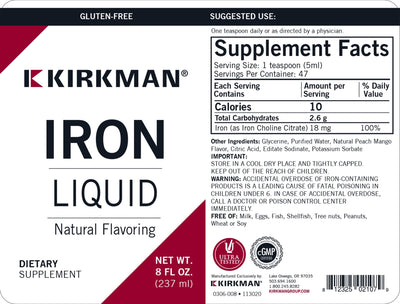 Kirkman Labs - Iron Liquid (18 Mg.) - OurKidsASD.com - #Free Shipping!#