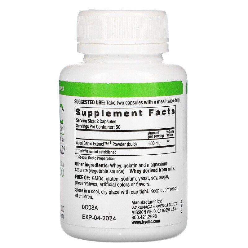 Wakunaga Nutritional Supplements - Kyolic Cardiovascular Formula 100 - OurKidsASD.com - 