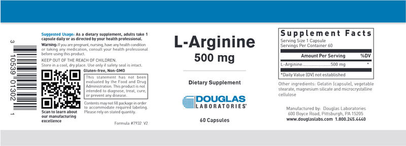 Douglas Laboratories - L-Arginine (500mg) - OurKidsASD.com - 