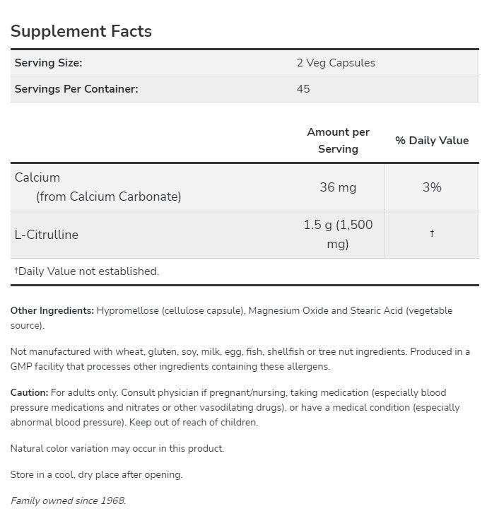 Now Foods - L-Citrulline (750 Mg) - OurKidsASD.com - 