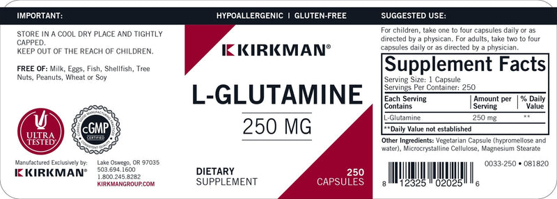 Kirkman Labs - L-Glutamine Hypoallergenic - OurKidsASD.com - 