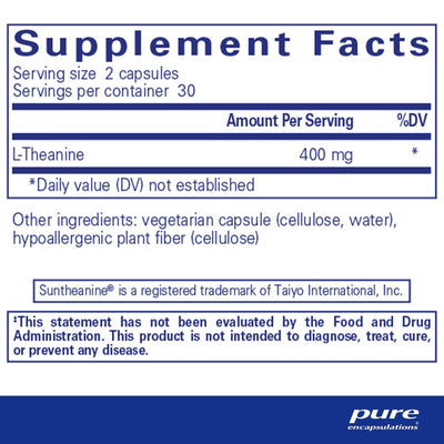 Pure Encapsulations - L-Theanine - OurKidsASD.com - #Free Shipping!#