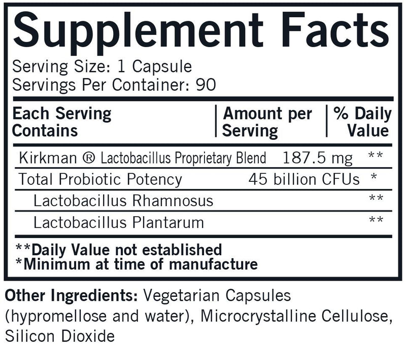 Kirkman Labs - Lactobacillus Duo - OurKidsASD.com - 