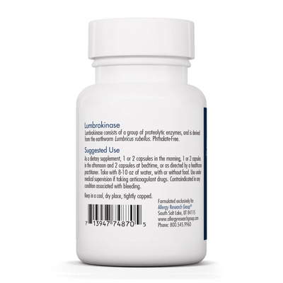 Allergy Research Group - Lumbrokinase Delayed Release Vegicaps - OurKidsASD.com - #Free Shipping!#