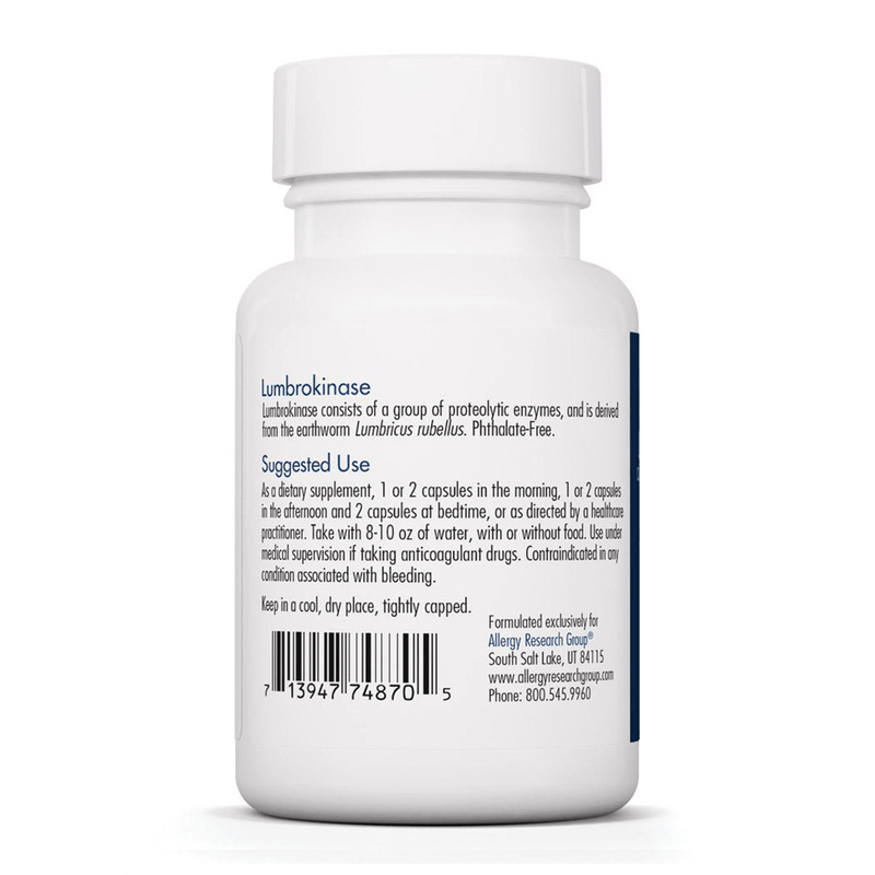 Allergy Research Group - Lumbrokinase Delayed Release Vegicaps - OurKidsASD.com - 
