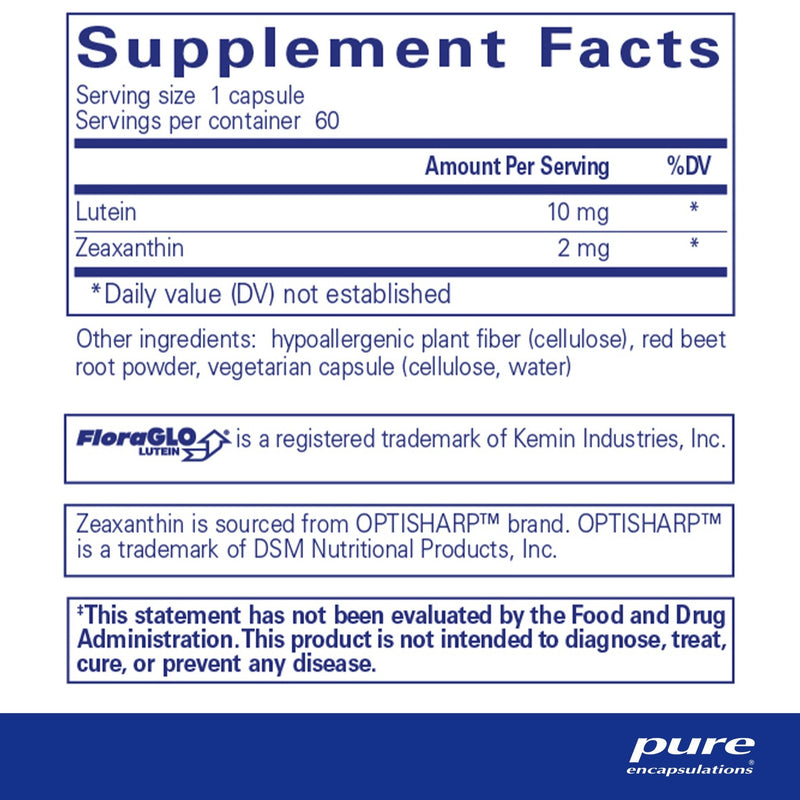 Pure Encapsulations - Lutein/Zeaxanthin - OurKidsASD.com - 