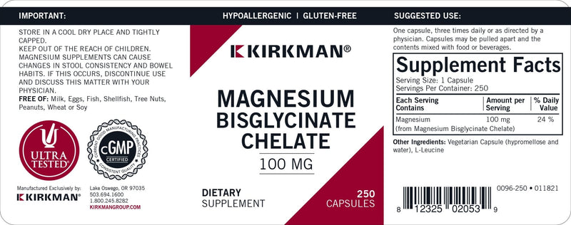 Kirkman Labs - Magnesium Bisglycinate Hypoallergenic - OurKidsASD.com - 