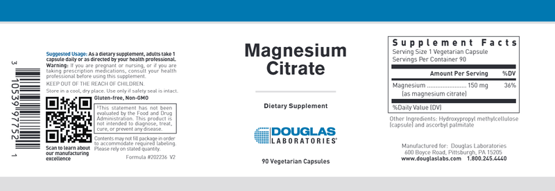 Douglas Laboratories - Magnesium Citrate - OurKidsASD.com - 