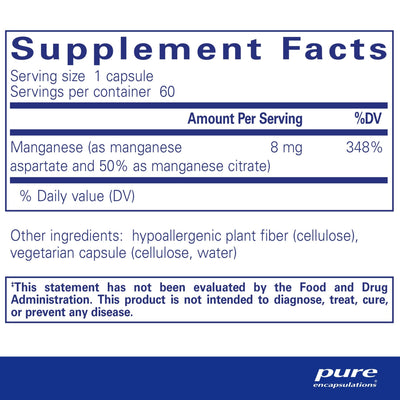 Pure Encapsulations - Manganese (Aspartate/Citrate) - OurKidsASD.com - #Free Shipping!#