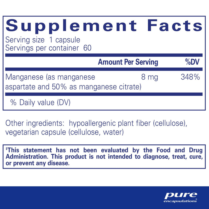 Pure Encapsulations - Manganese (Aspartate/Citrate) - OurKidsASD.com - 
