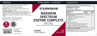 Kirkman Labs - Maximum Spectrum EnZym Complete/DPPIV Fruit Free Isogest Formula - OurKidsASD.com - #Free Shipping!#