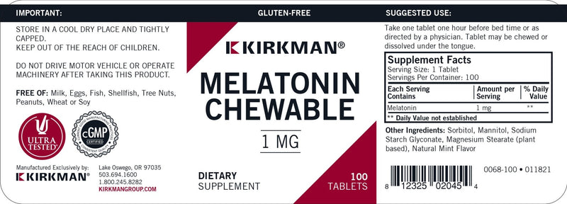Kirkman Labs - Melatonin 1 Mg - OurKidsASD.com - 