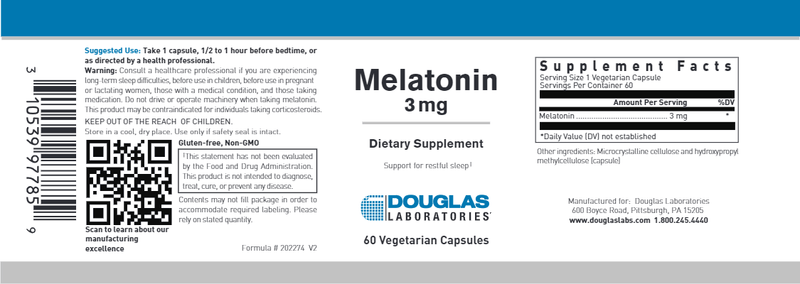 Douglas Laboratories - Melatonin (3 mg) - OurKidsASD.com - 