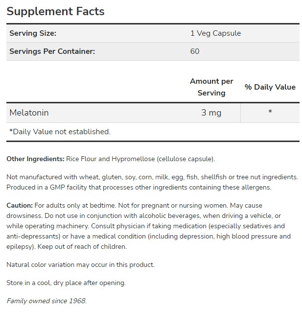 Now Foods - Melatonin (3mg) - OurKidsASD.com - 