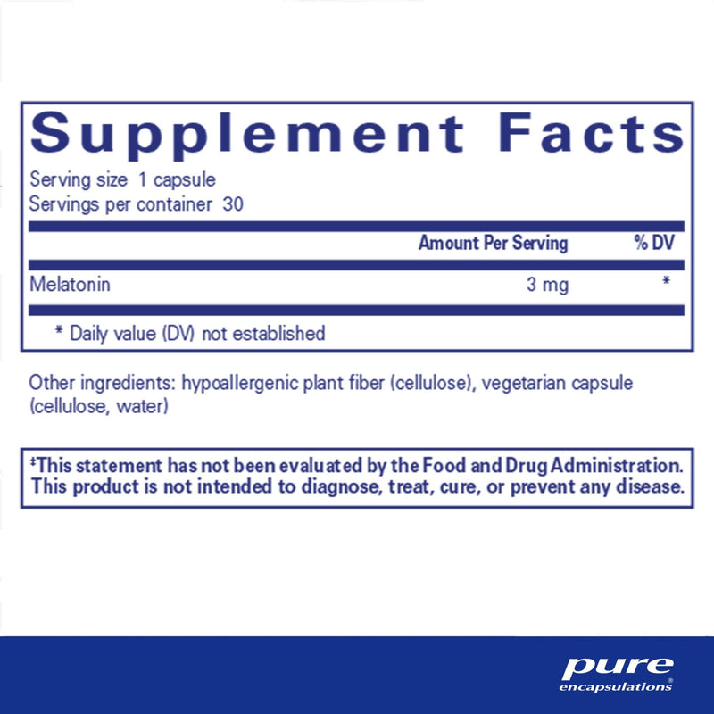 Pure Encapsulations - Melatonin 3mg. - OurKidsASD.com - 