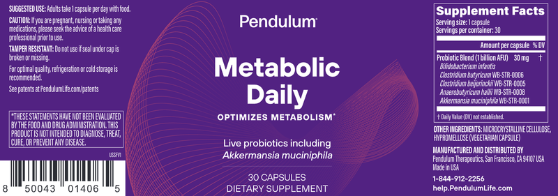 Pendulum - Metabolic Daily 30 capsules - OurKidsASD.com - 