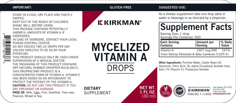 Kirkman Labs - Mycellized Vitamin A - OurKidsASD.com - 