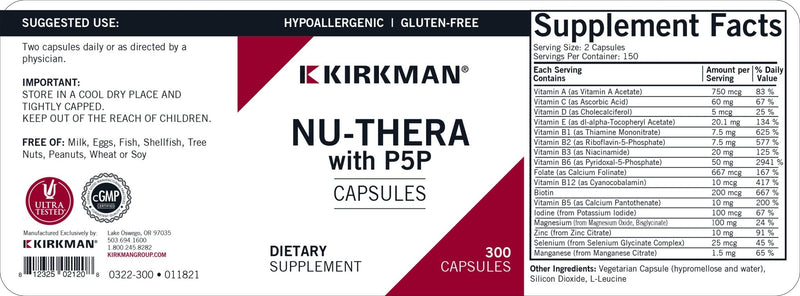 Kirkman Labs - Nu-Thera With 50 Mg. P5P Hypoallergenic - OurKidsASD.com - 