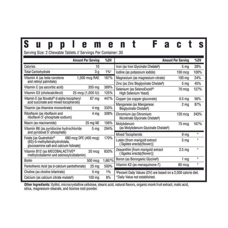 Seeking Health - Optimal Multivitamin Chewable - OurKidsASD.com - 