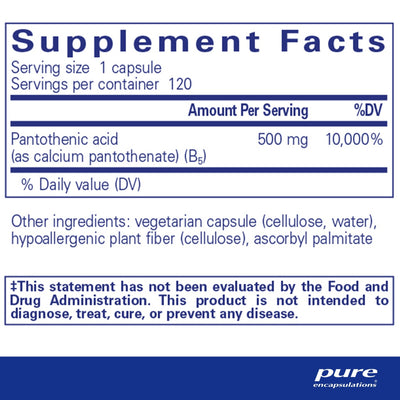 Pure Encapsulations - Pantothenic Acid - OurKidsASD.com - #Free Shipping!#