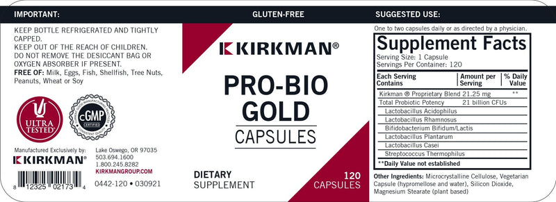 Kirkman Labs - Pro-Bio Gold Hypoallergenic - OurKidsASD.com - 