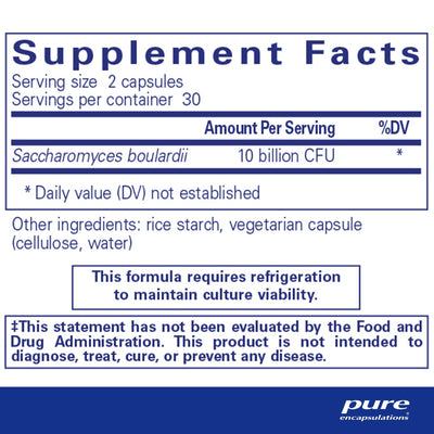 Pure Encapsulations - Saccharomyces Boulardii (Active Probiotic Culture) - OurKidsASD.com - #Free Shipping!#