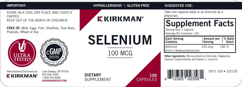 Kirkman Labs - Selenium 100 Mcg. Hypoallergenic - OurKidsASD.com - 