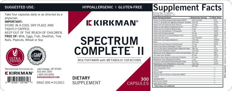 Kirkman Labs - Spectrum Complete II - Hypoallergenic Formula - OurKidsASD.com - 