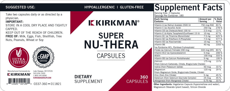 Kirkman Labs - Super Nu-Thera Hypoallergenic - OurKidsASD.com - 
