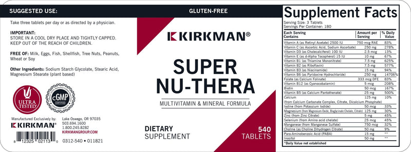 Kirkman Labs - Super Nu-Thera - OurKidsASD.com - 