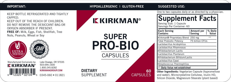 Kirkman Labs - Super Pro-Bio 75 Billion - OurKidsASD.com - 