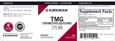 Kirkman Labs - TMG (Trimethylglycine) 175 mg - OurKidsASD.com - #Free Shipping!#