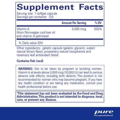 Pure Encapsulations - Vitamin A (10,000 I.U.) - OurKidsASD.com - #Free Shipping!#
